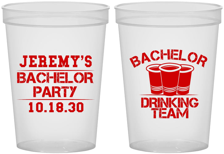 Custom Bachelor Party 16 oz Translucent Cups - Drinking Team | 40020