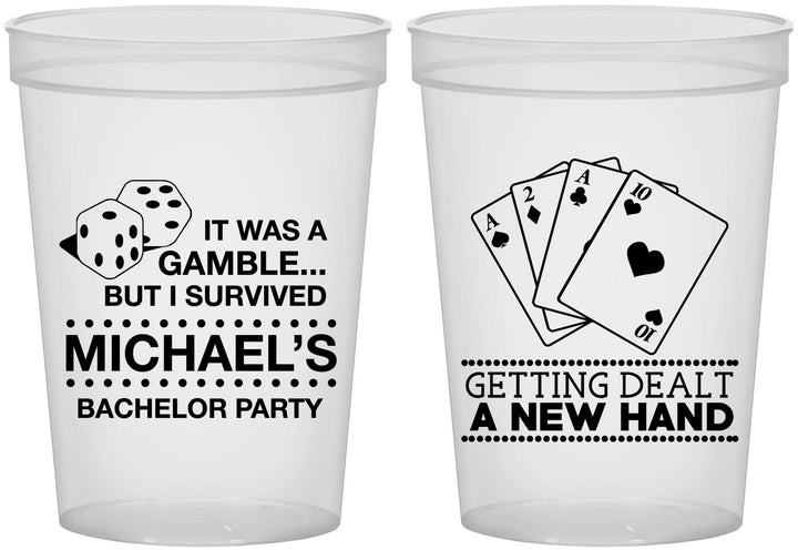 Custom Bachelor Party 16 oz Translucent Cups - Las Vegas | 40025