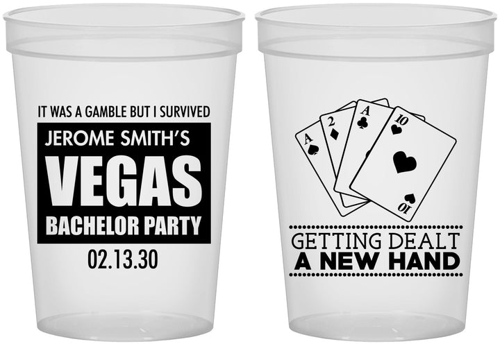 Custom Bachelor Party 16 oz Translucent Cups - Las Vegas | 40026