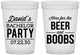 Custom Bachelor Party 16 oz Translucent Cups - Beer And Boobs | 40027