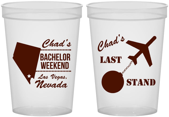 Custom Bachelor Party 16 oz Translucent Cups - Last Stand | 40034