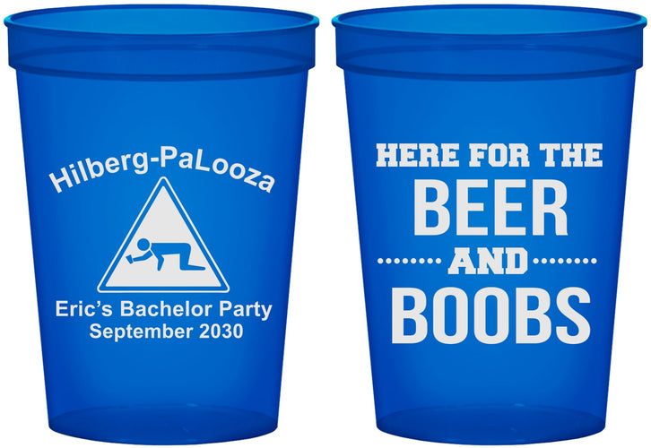 Custom Bachelor Party 16 oz Translucent Cups - Beer And Boobs | 40040