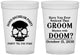 Custom Bachelor Party 16 oz Translucent Cups - Groom Doom Skull | 40041