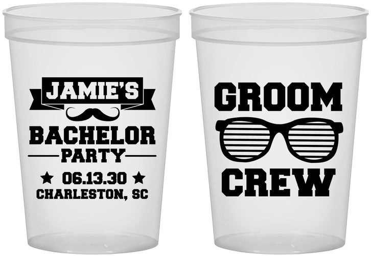 Custom Bachelor Party 16 oz Translucent Cups - Groom Crew | 40047