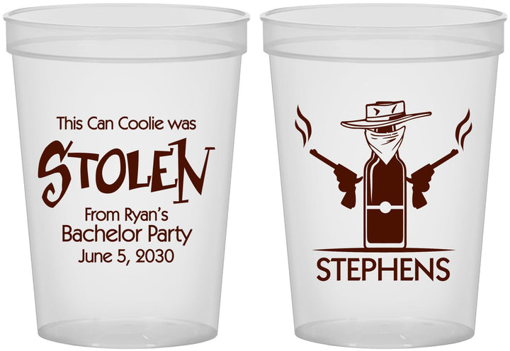 Custom Bachelor Party 16 oz Translucent Cups - Stolen | 40049