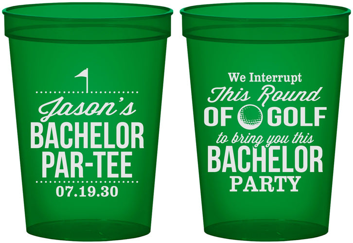 Custom Bachelor Party 16 oz Translucent Cups - Golf | 40052