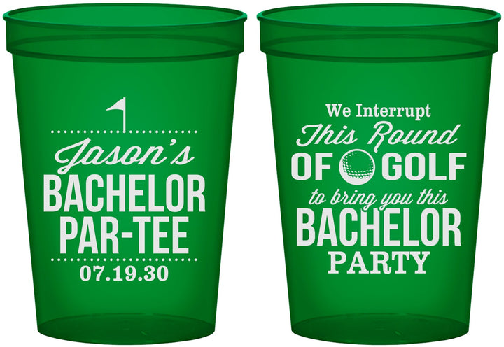 Custom Bachelor Party 16 oz Translucent Cups - Golf | 40052