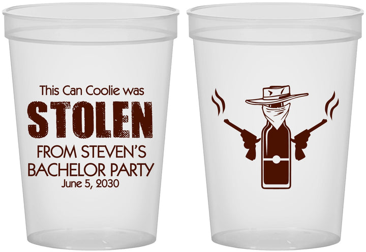 Custom Bachelor Party 16 oz Translucent Cups - Stolen | 40053