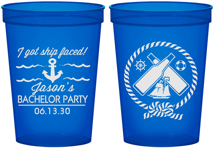 Custom Bachelor Party 16 oz Translucent Cups - Anchor | 40054