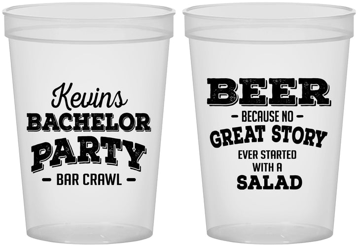 Custom Bachelor Party 16 oz Translucent Cups - Great Story | 40057