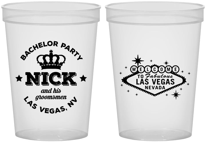 Custom Bachelor Party 16 oz Translucent Cups - Last Vegas | 40059