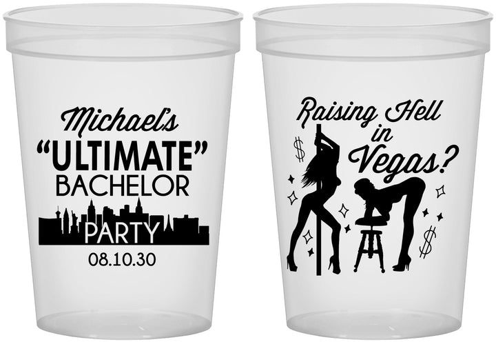 Custom Bachelor Party 16 oz Translucent Cups - Last Vegas | 40062