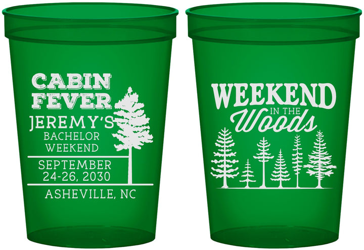 Custom Bachelor Party 16 oz Translucent Cups - Camping | 40065