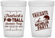 Custom Bachelor Party 16 oz Translucent Cups - Football | 40067