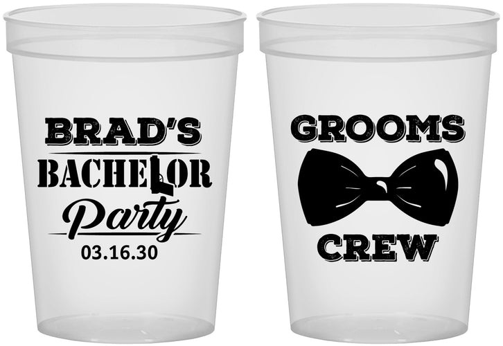 Custom Bachelor Party 16 oz Translucent Cups - Grooms Crew | 40070