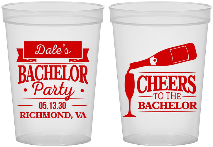 Custom Bachelor Party 16 oz Translucent Cups - Cheers | 40072