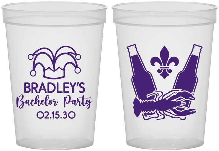 Custom Bachelor Party 16 oz Translucent Cups - New Orleans | 40077