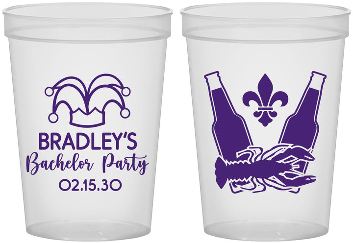 Custom Bachelor Party 16 oz Translucent Cups - New Orleans | 40077