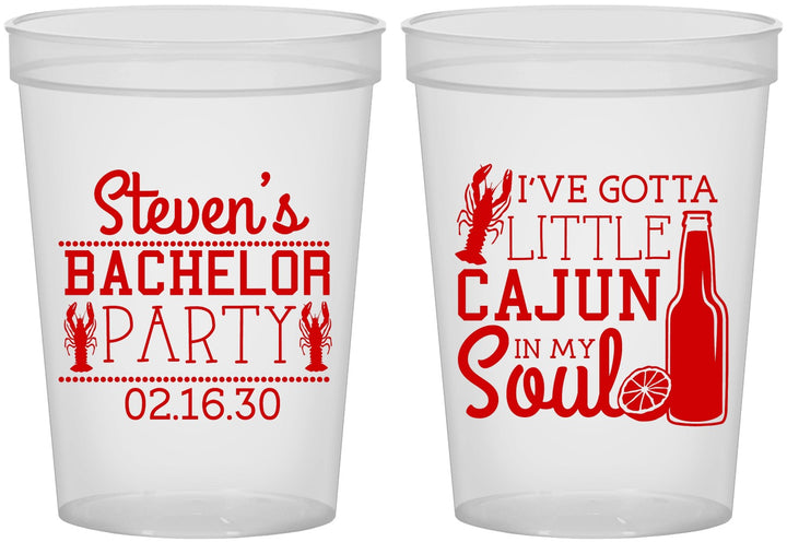 Custom Bachelor Party 16 oz Translucent Cups - Cajun In My Soul | 40078