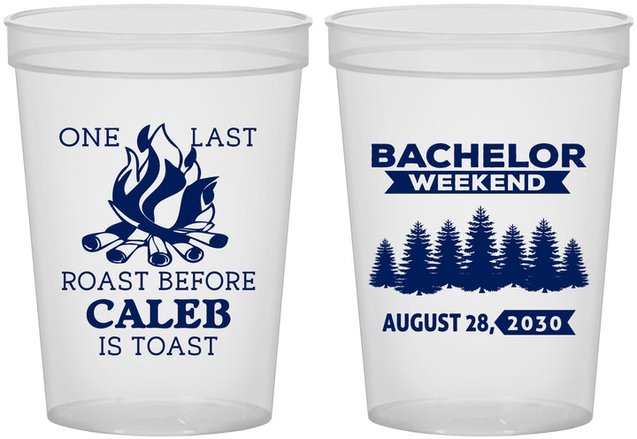 Custom Bachelor Party 16 oz Translucent Cups - Camping | 40079