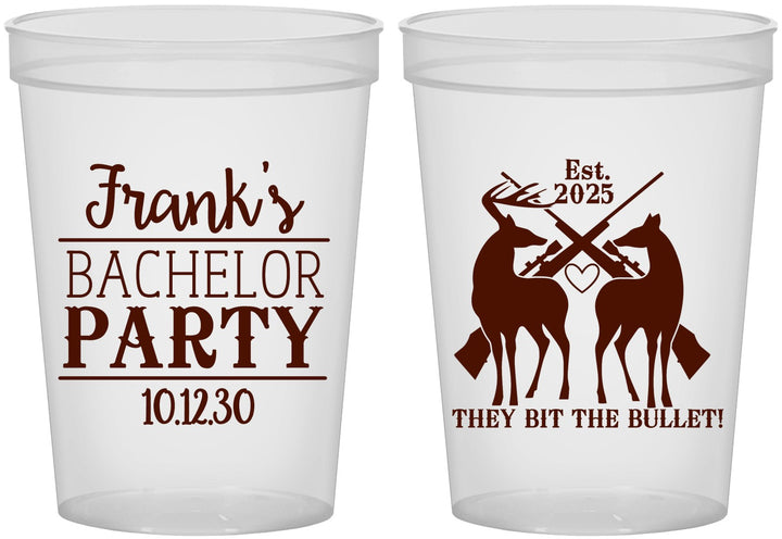 Custom Bachelor Party 16 oz Translucent Cups - Hunting | 40083