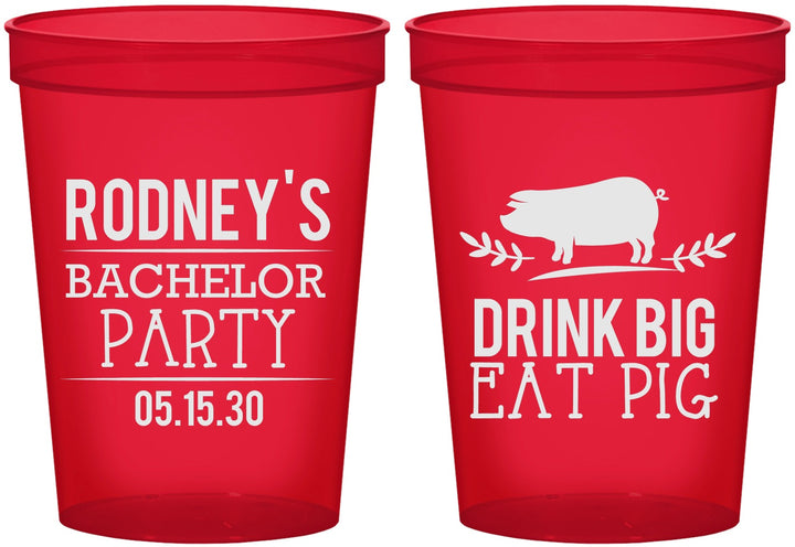Custom Bachelor Party 16 oz Translucent Cups - Bbq | 40088