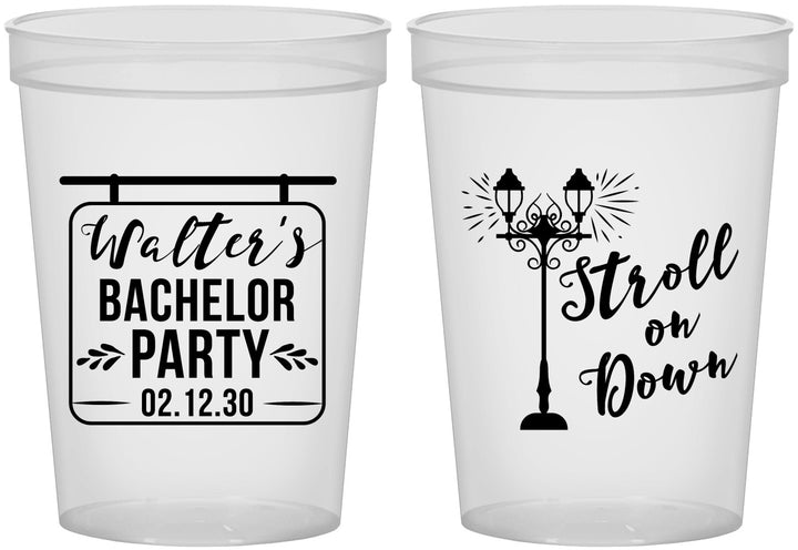 Custom Bachelor Party 16 oz Translucent Cups - Mardi Gras | 40092