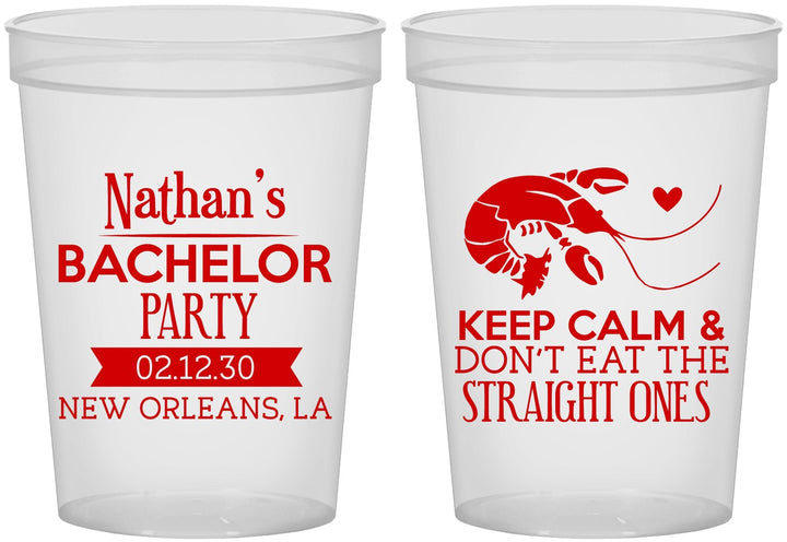 Custom Bachelor Party 16 oz Translucent Cups - Crawfish Boil | 40094