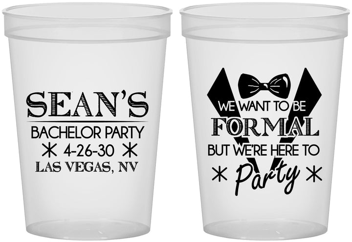 Custom Bachelor Party 16 oz Translucent Cups - Forma | 40098