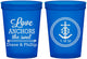 Custom Wedding 16 oz Translucent Cups - Love Anchors The Soul | 405