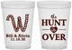 Custom Wedding 16 oz Translucent Cups - Monogram Hunt Is Over | 406