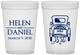 Custom Wedding 16 oz Translucent Cups - Just Married Old Car | 413