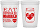 Custom Wedding 16 oz Translucent Cups - Eat Drink Be Married | 417
