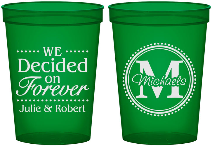 Custom Wedding 16 oz Translucent Cups - Monogram | 435