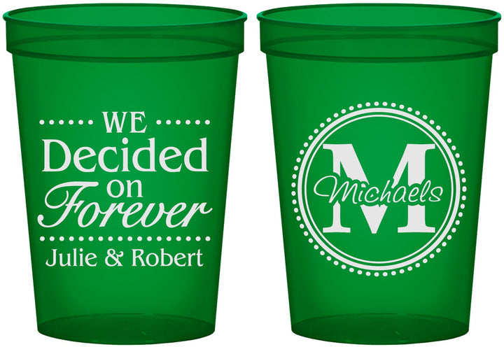Custom Wedding 16 oz Translucent Cups - Monogram | 435
