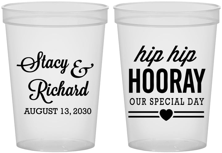 Custom Wedding 16 oz Translucent Cups - Hip Hop Hooray | 436