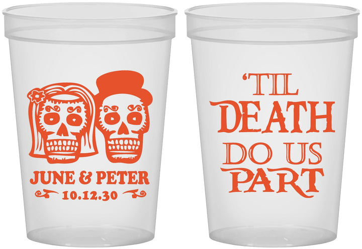 Custom Wedding 16 oz Translucent Cups - Til Death Do Us Part | 441