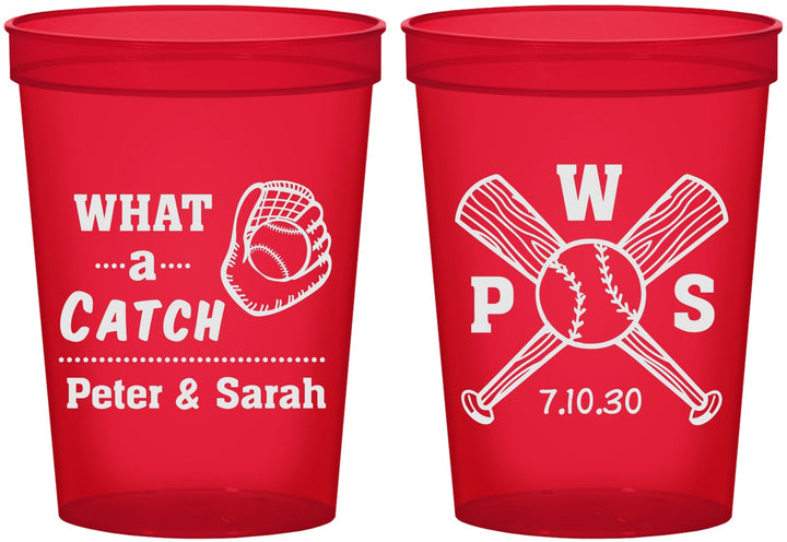 Custom Wedding 16 oz Translucent Cups - Baseball | 443