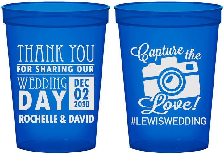 Custom Wedding 16 oz Translucent Cups - Capture The Love | 444