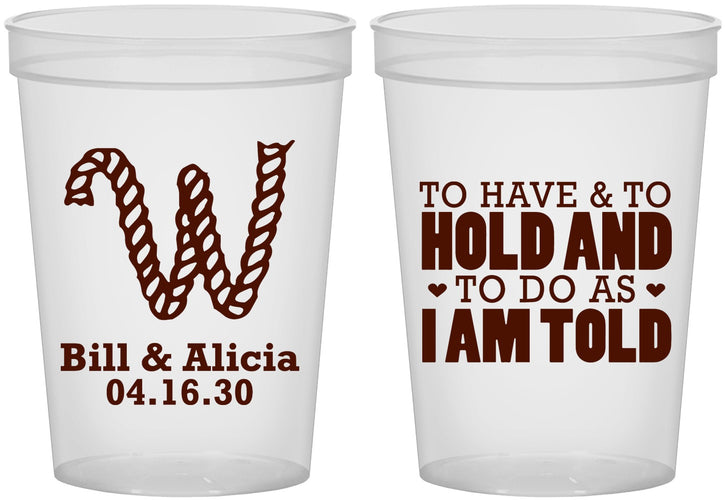 Custom Wedding 16 oz Translucent Cups - To Have And To Hold | 449