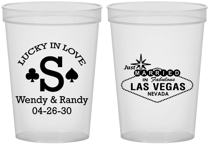 Custom Wedding 16 oz Translucent Cups - Las Vegas | 456