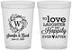 Custom Wedding 16 oz Translucent Cups - Love Laughter Happily | 461