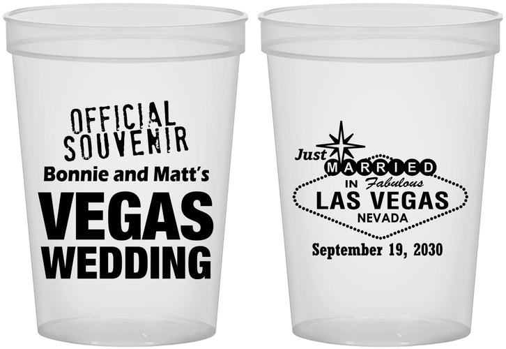 Custom Wedding 16 oz Translucent Cups - Las Vegas | 466