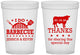 Custom Wedding 16 oz Translucent Cups - I Do Barbecue Bbq | 468