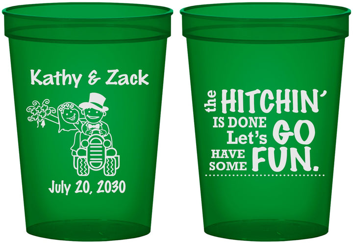 Custom Wedding 16 oz Translucent Cups - Tractor Hitchin | 489