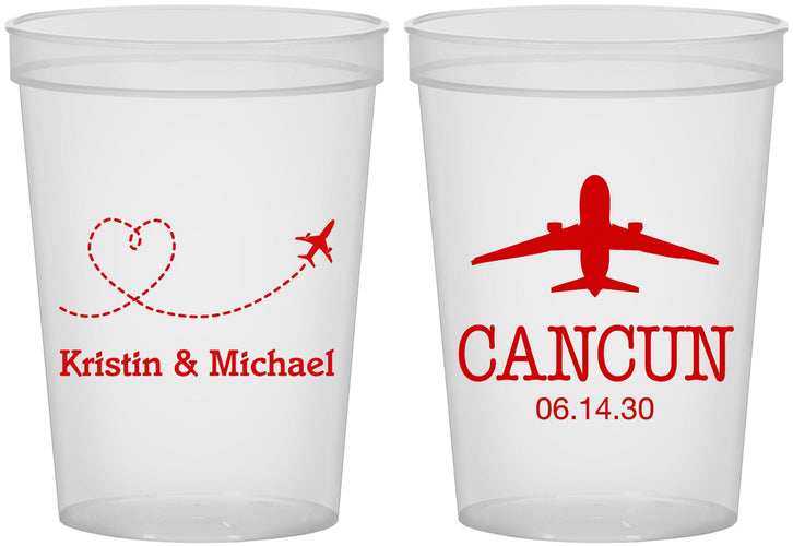 Custom Wedding 16 oz Translucent Cups - Destination | 492