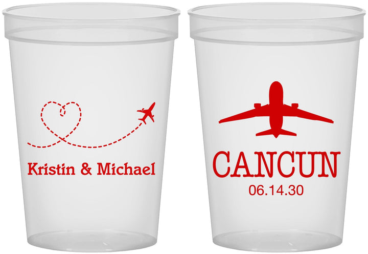 Custom Wedding 16 oz Translucent Cups - Destination | 492