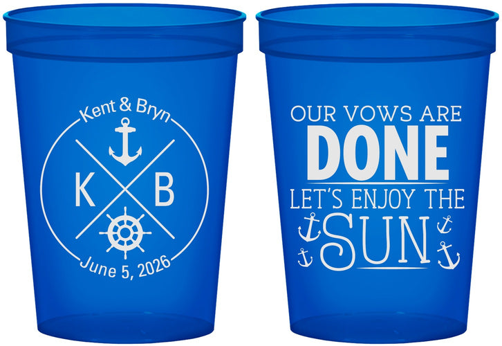 Custom Wedding 16 oz Translucent Cups - Nautical | 495