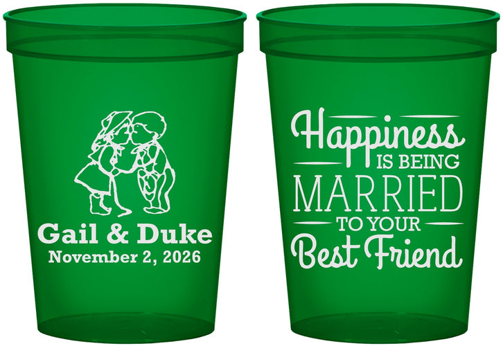 Custom Wedding 16 oz Translucent Cups - Best Friend | 499