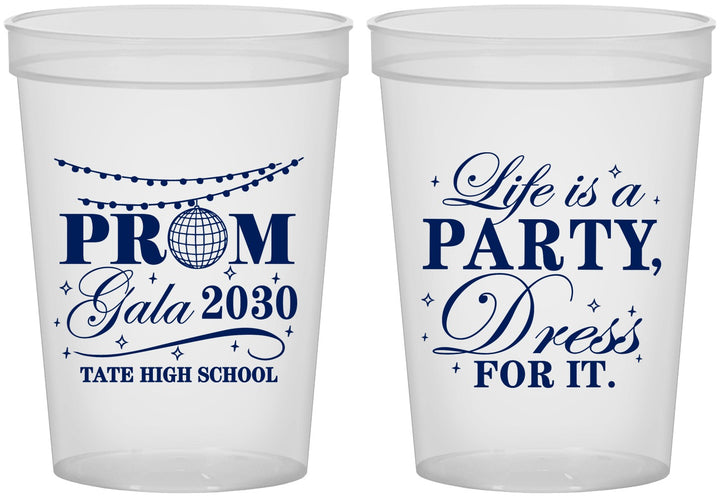Custom Prom 16 oz Translucent Cups - Lifes A Party | 50002
